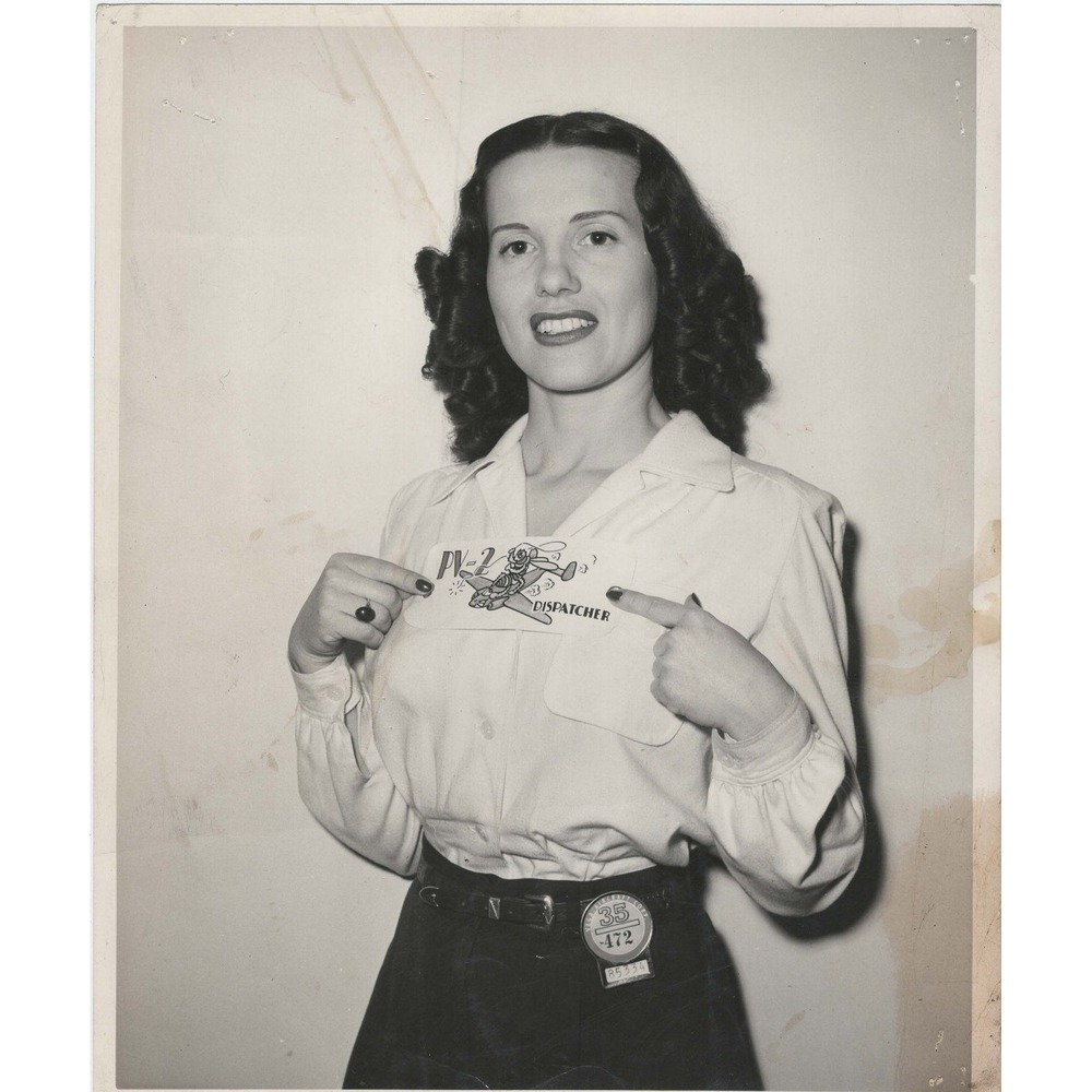 Vintage Lockheed Aircraft PV-2 Harpoon Dispatcher Photo 1940s WWII Aviation